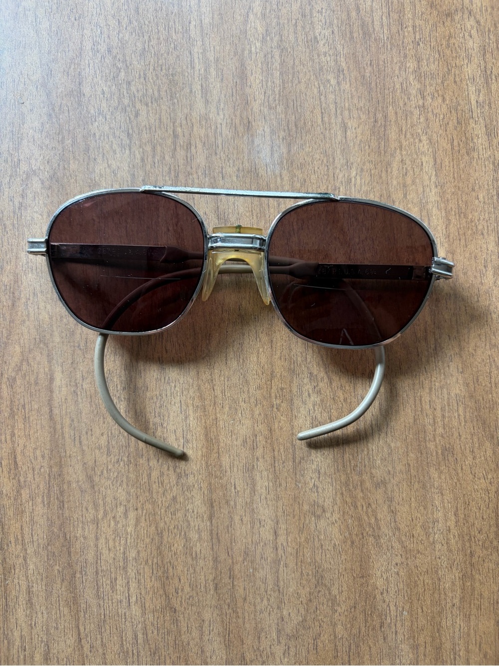 Vintage U.S. Safety Z87 Metal Aviator Sunglasses - Cable Temples